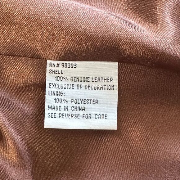 Pamela McCoy Leather Jacket Large Brown Embroidered Beaded Boho Western Rodeo - Picture 14 of 16